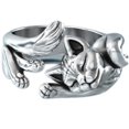 thumbnail image 1 of Delicate Cat Shaped Rings Easy To Match Clothing Adjustable Women Finger Rings, 1 of 5