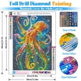 thumbnail image 4 of BYGFHLYW Diamond Art Kits for Adults, Colorful Octopus Ocean 5D Full Round Drill DIY Diamond Painting, Marine Animal Home Wall Decor, 11.8x15.8 Inch, 4 of 7