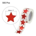 thumbnail image 2 of Unique Bargains Glitter Star Stickers 1 Inch 1 Roll DIY Adhesive Sparkling Labels Notes, Greeting Cards, 500 Count/Roll Red Powder, 2 of 7