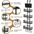 thumbnail image 7 of Superior Hub Adjustable Over The Door Organizer, Metal Hanging Door Storage with 4 Metal Baskets and PVC Pocket, Closet Door Organizer for Bathroom Bedroom Cabinet, Black, 7 of 7