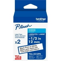 Brother TZe2312PK P-touch Black Print on White Laminated Label Tape