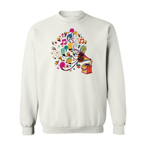 Gramophone Doodle Design Sweatshirt Men -Image by Shutterstock, Male 5X-Large