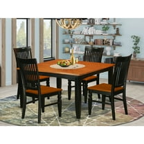 East West Furniture Dining Room Set Black & Cherry, PFWE5-BCH-W