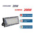 thumbnail image 2 of Reflector Led 20w Luminario Exterior R18w30mm20 - 5 pzs Carcasa Negro Luz Blanco frío, 2 of 5