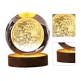 thumbnail image 3 of Luz de Noche de Bola de Cristal ANGGREK Luz Suave Patrón Claro con Base de Madera, 3 of 7