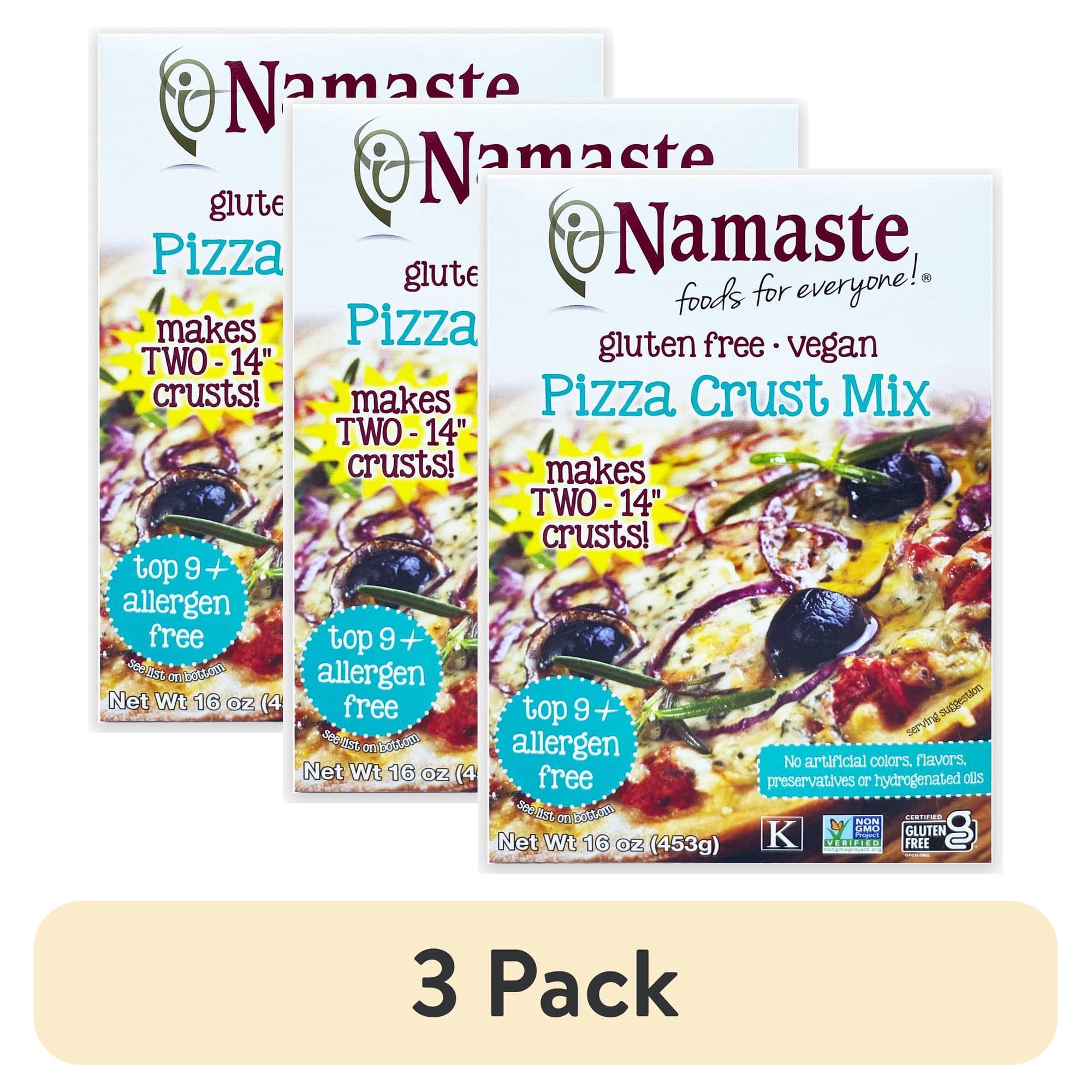 (3 pack) Namaste Foods Gluten-Free Pizza Crust Mix 16oz Box