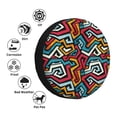 thumbnail image 4 of Honeii Geometry Print Tire Covers, Waterproof Anti-UV Sun Snow Rain Tire Covers for Trailers, RV, Camper, SUV, Truck-16 inch, 4 of 6