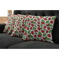 thumbnail image 5 of Ambesonne Fruit Throw Pillow Cover 4 Pack, Juicy Strawberries Leaves, 20", Red Fern Green, 5 of 5