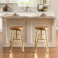 thumbnail image 5 of Linon Farhart Backless Bar Stool with Adjustable Height & Swivel, Gold, 5 of 12