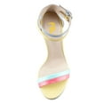 thumbnail image 4 of FSJ Women Open Toe Platform Stiletto High Heels Ankle Strap Double Buckle Sandals Sexy Party Formal Shoes Size 7.5 Multi-Yellow, 4 of 4