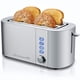 thumbnail image 1 of Elite Gourmet ECT4123 tostador de 4 rebanadas de ranura larga, ranuras extra anchas de 1.5 pulgadas y 5.1 pulgadas de profundidad, funciones de descongelación y cancelación, 6 ajustes de sombra, 1 of 5