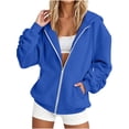 thumbnail image 4 of jjayotai Womens Zip up Hoodies Ruffle Long Sleeve Oversized Sweatshirts Trendy Casual Fashion Jacket with Pockets, 4 of 6