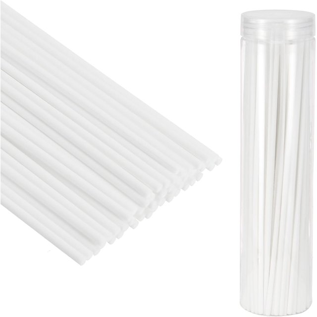 PATIKIL 25CM/10Inch Reed Diffuser Stick, 100 Pack Fiber Aroma Fragrance Refill Sticks Replacement with PET Bottle for Home Office Hotel Party Wedding, White
