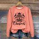 thumbnail image 3 of Gibobby Sudadera navideña Mujer Otoño e Invierno Adecuado Navidad Estampado O Cuello Casual Manga Larga Camisas De Entrenamiento Blusa Suelta(Naranja,XG), 3 of 4