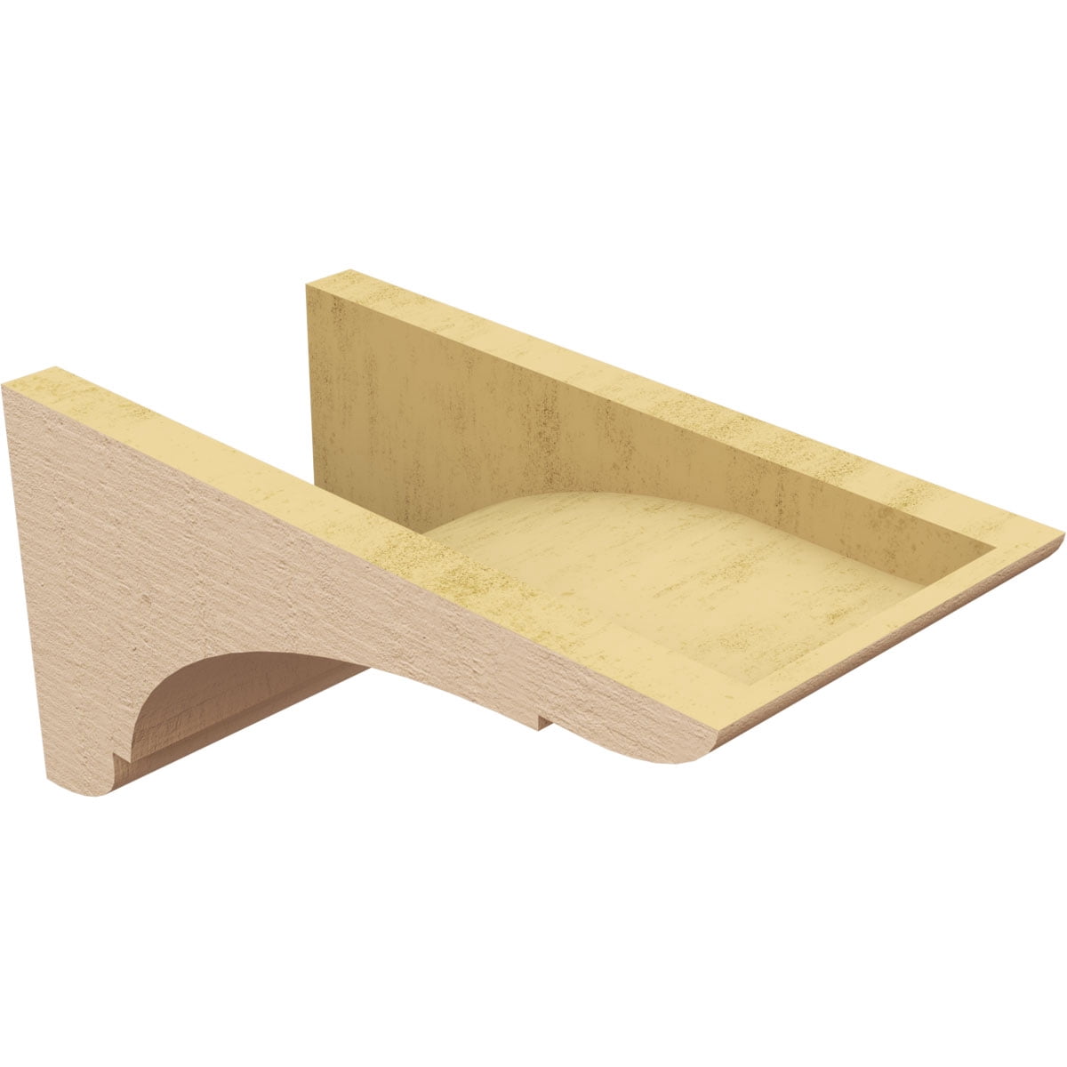 7"W x 14"D x 7"H Wide Olympic Rough Cedar Woodgrain TimberThane Corbel, Primed Tan