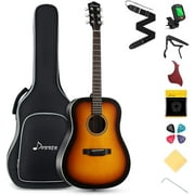 Donner Acoustic Guitar Kit for Beginner, 41'' Dreadnought Right Hand Sunburst, DAG-1S