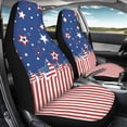 thumbnail image 3 of ZIATUBLE American Flag Starry Car Front Seat Covers 2 Pcs Polyester Vehicle Seat Cover Protectors for 4th of July Auto Interior Accessories Anti-Slip Saddle Blanket for Bucket Seat for Trucks Van, 3 of 7