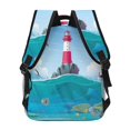 thumbnail image 3 of Haiem Lighthouse Sea Port Printed School Backpack,Casual Travel Lightweight Backpack,Durable Comfortable Multifunctional Backpack,Laptop Backpack, 3 of 5