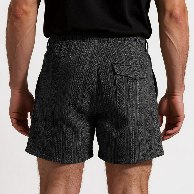 Nestiefly Mens Jersey Shorts with Pockets Above Knee High Waisted