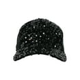 thumbnail image 2 of Justice Girl's Velvet Sequins Baseball Hat, Black, 2 of 5