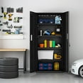 Tall Metal Storage Garage with Locking Doors and 4 Adjustable