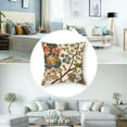 thumbnail image 5 of Throw Pillow Cover Home Decorative Square Flower Bird Orange Boho Cushion Covers  Home Decor Chinoiserie Pillow cover, 5 of 7