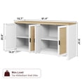 thumbnail image 2 of 61" Rattan Buffet Cabinet, Modern Console Coffee Cabinet with Rattan 4 Doors, Farmhouse Storage Sideboard for Dining Room, Living Room, Entryway, 2 of 8