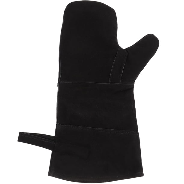 Guantes de cuero resistentes al calor y al fuego, ideales para chimenea, estufa, horno, parrilla, soldadura, barbacoa y como agarradera.