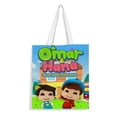thumbnail image 1 of Omar y Hana Backdrop Bolso de tela con estampado de lienzo para mujer, bolsa de compras reutilizable y estética, con cremallera interior, regalo para mujer, 35 × 40 cm., 1 of 6