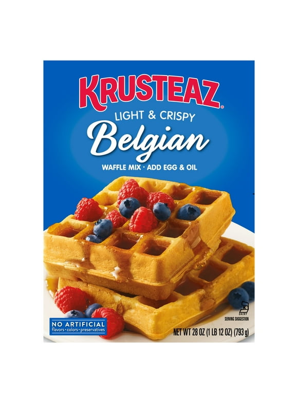 Krusteaz Light & Crispy Belgian Waffle Mix, 28 oz Box