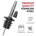 thumbnail image 4 of JoyTable 12 Pack Classic Bottle Pourers Tapered Spout - Stainless Steel - Liquor Pourers with Rubber Dust Caps, 4 of 5