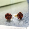 thumbnail image 2 of Gem Stone King 14K Yellow Gold Red Garnet Women Basket Stud Earrings (3.70 Ct Round 8MM), 2 of 3