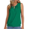thumbnail image 2 of Ladies Tops, Womens Solid Tank Keyhole V Neck Tank Summer For Eyelet Embroidered Loose, Holiday Gifts, L, 2 of 6