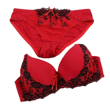 

Lingerie Sets Comfort Permeable Support Lace Breathable High Quality Lining Bra For Woman Red 38b