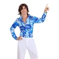 thumbnail image 1 of Men's Blue Flower Disco Shirt, 1 of 3