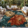 thumbnail image 2 of Vintage Floral Outdoor Rug for Patio/Deck/Porch, Non-Slip Large Area Rug 4 x 6 Ft, Boho Red White Floral Leaves Country Vintage Indoor Outdoor Rugs Washable Area Rugs, Camping Rug Carpet Runner, 2 of 8