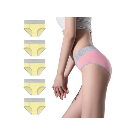 

Cindysus Ladies Seamless Hipster Briefs Women Soft Panties Mid Waist Home 5Pcs Comfy Underwear 5 Pieces Of Yellow 5XL