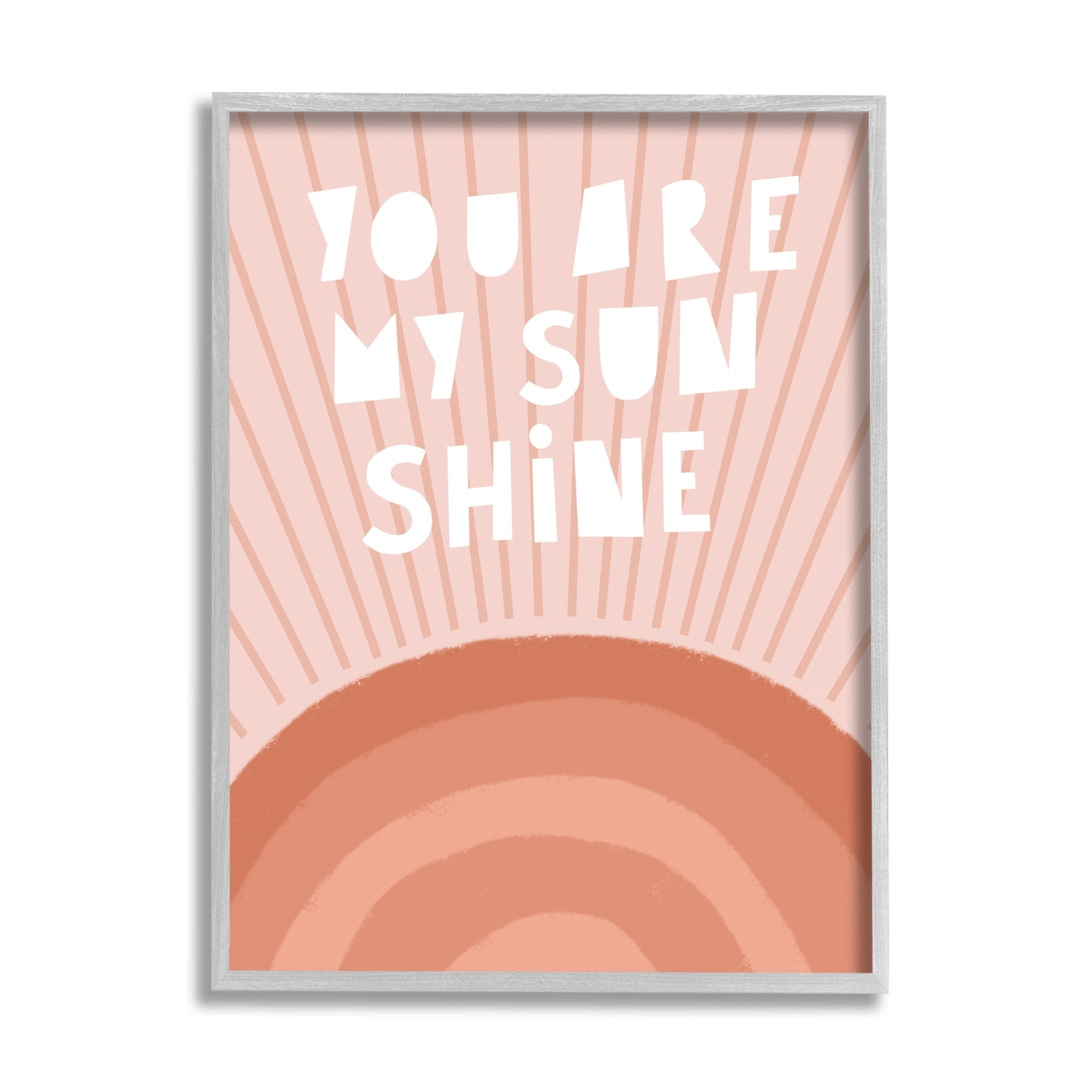 Stupell Industries My Sunshine Motivational Phrase Orange Blush Rainbow Sunrays,16 x 20, Design by Nancy McKenzie