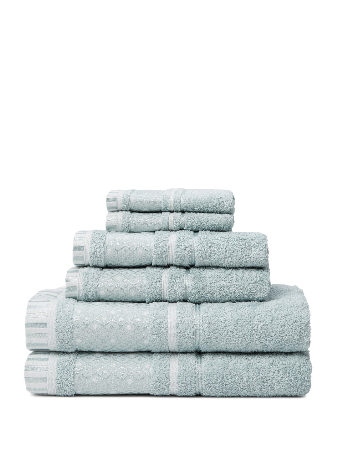 Balio 6-Piece 100% Turkish Cotton Bath Towel Set in Surf - Walmart.com