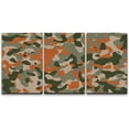 thumbnail image 3 of PixonSign Canvas Print Wall Art Set Green, Orange & Tan Camouflage Display Abstract Patterns Digital Art Modern Art Chic Urban Multicolor Ultra for Living Room, Bedroom, Office - 24"x36"x3, 3 of 5