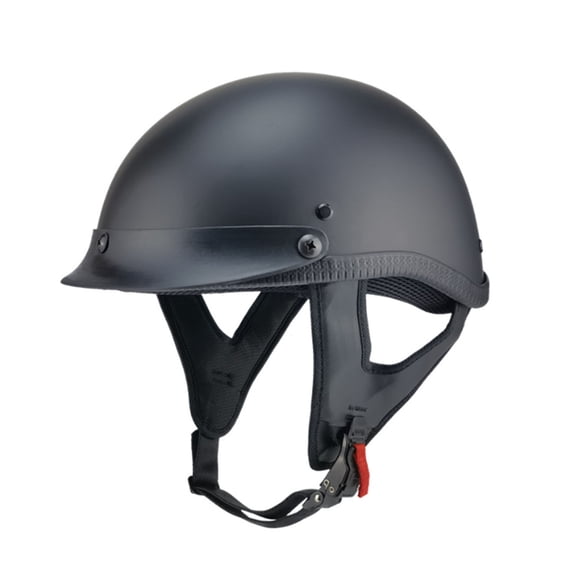 Motorcycle Half Helmet for Adults, Open Helmet with Visor,Matte Black M