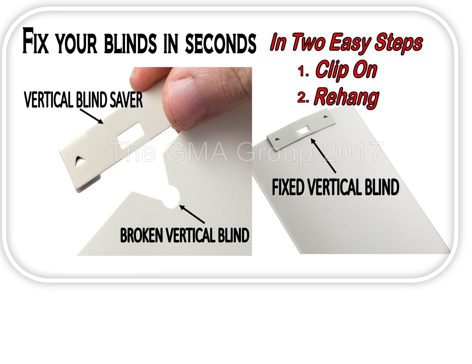 10 Pack VERTICAL BLIND Vane Saver ZINC FLAT REPAIR CLIPS ~ Fixes Broken Holes 