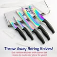 thumbnail image 6 of SiliSlick Kitchen Knife Set, 5-Piece Rainbow Titanium Coated Blades with Magnetic Rack & Portable Sharpener, Dishwasher Safe, 6 of 6
