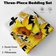 thumbnail image 2 of BlessLiving 3Pcs Duvet Cover Set for Adult Queen Size Yellow Bedding Set Sunflower Comforter Cover Set, 2 of 8