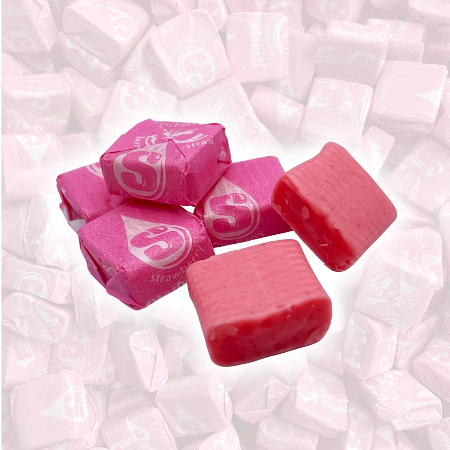 Starburst All Pink Strawberry Chewy Candy, 1 LB (Approx. 90 Pieces) Bulk Bag – Pink Individually Wrapped Candy, Perfect for Parties & Candy Buffets, Pink Party Favors, Pack by YummyLand 16 oz