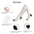 thumbnail image 5 of Lsque Gold Snowflake Stripes Pattern Sport Compression Socks for Men & Women 15-20 mmHg Knee High Nurse Pregnant Running Medical and Travel Athletic, 5 of 6