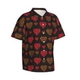 thumbnail image 2 of Fotbe Gold Glitter Heart Hawaiian Shirt for Men Unisex Summer Beach Casual Short Sleeve Cotton Linen Button Down Shirts-3X-Large, 2 of 9