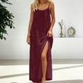 thumbnail image 5 of Aboser Womens Backless Cami Dress Summer Casual Sleeveless Maxi Dresses Lightweight Soft Spaghetti Strap Sundress Loose High Split Beach Dress, 5 of 8