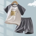 thumbnail image 2 of dmqupv Toddler Girl Pajamas 2 Piece Set Cotton Short Sleeve Pajama Set with Shorts Toddler Pajamas Girl & Boys Pajamas for Kids Dark Gray,18-24 Months, 2 of 5
