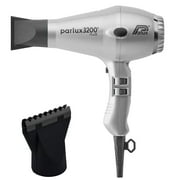 Bundle 2: (1) Parlux 3200 Plus Silver Hair Dryer and (1) M Hair Designs Hot Blow Attachment Black